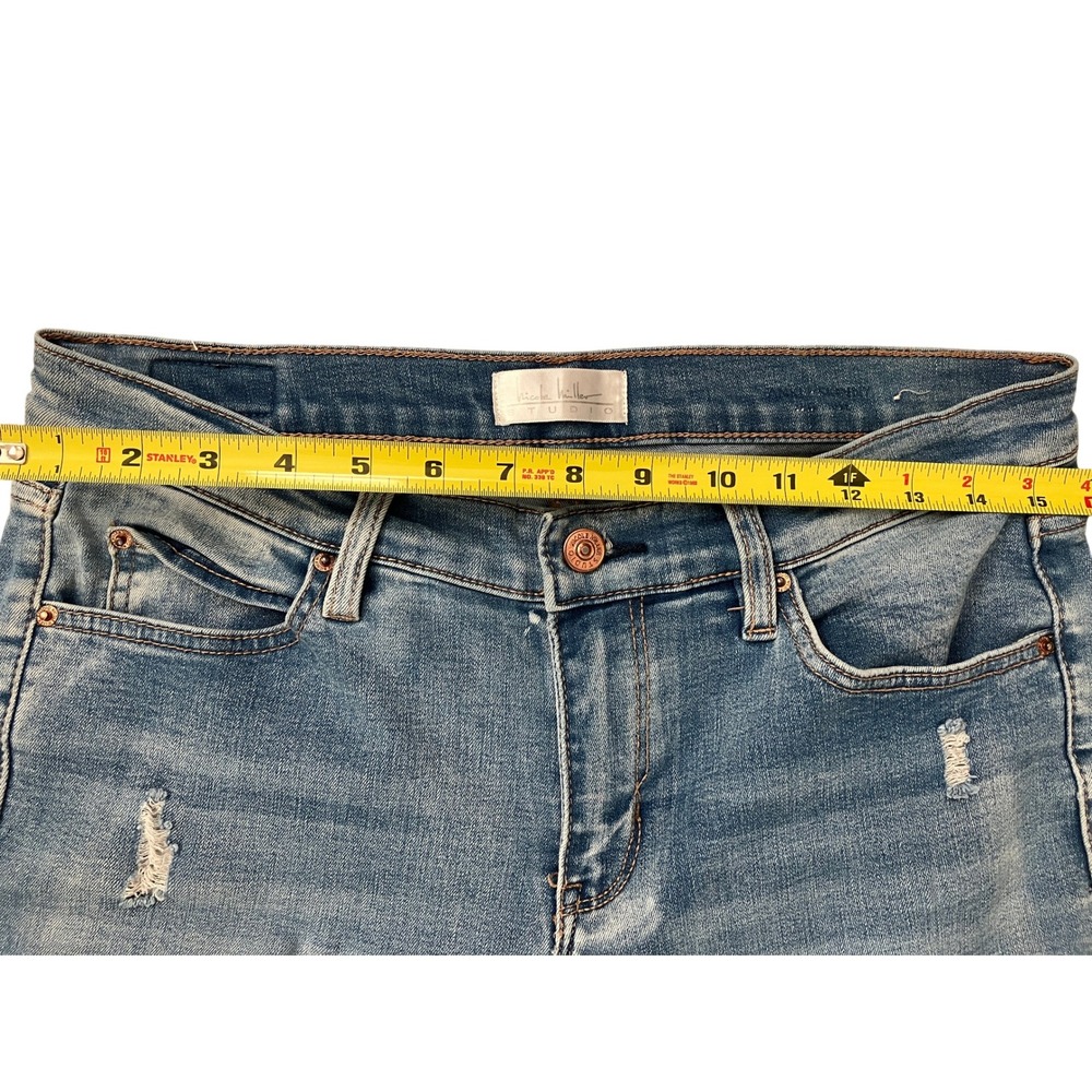 Nicole Miller Studio‎ Denim Distressed Jeans Size 10 Raw Hem Light Wash - Picture 8 of 8